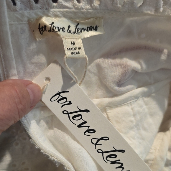 NWT FOR LOVE AND LEMONS MI AMORE EMBROIDERED HALTER NAT WHITE MAXI DRESS SIZE M - Picture 8 of 9